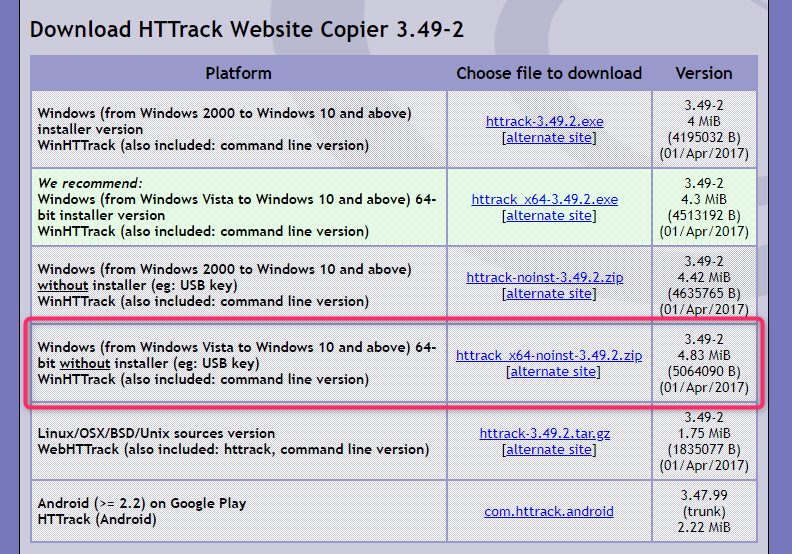 Httrack Winhttrack の使い方 雑雑雑メモ Geocities Japan サイト保存例 Doldoteaparty