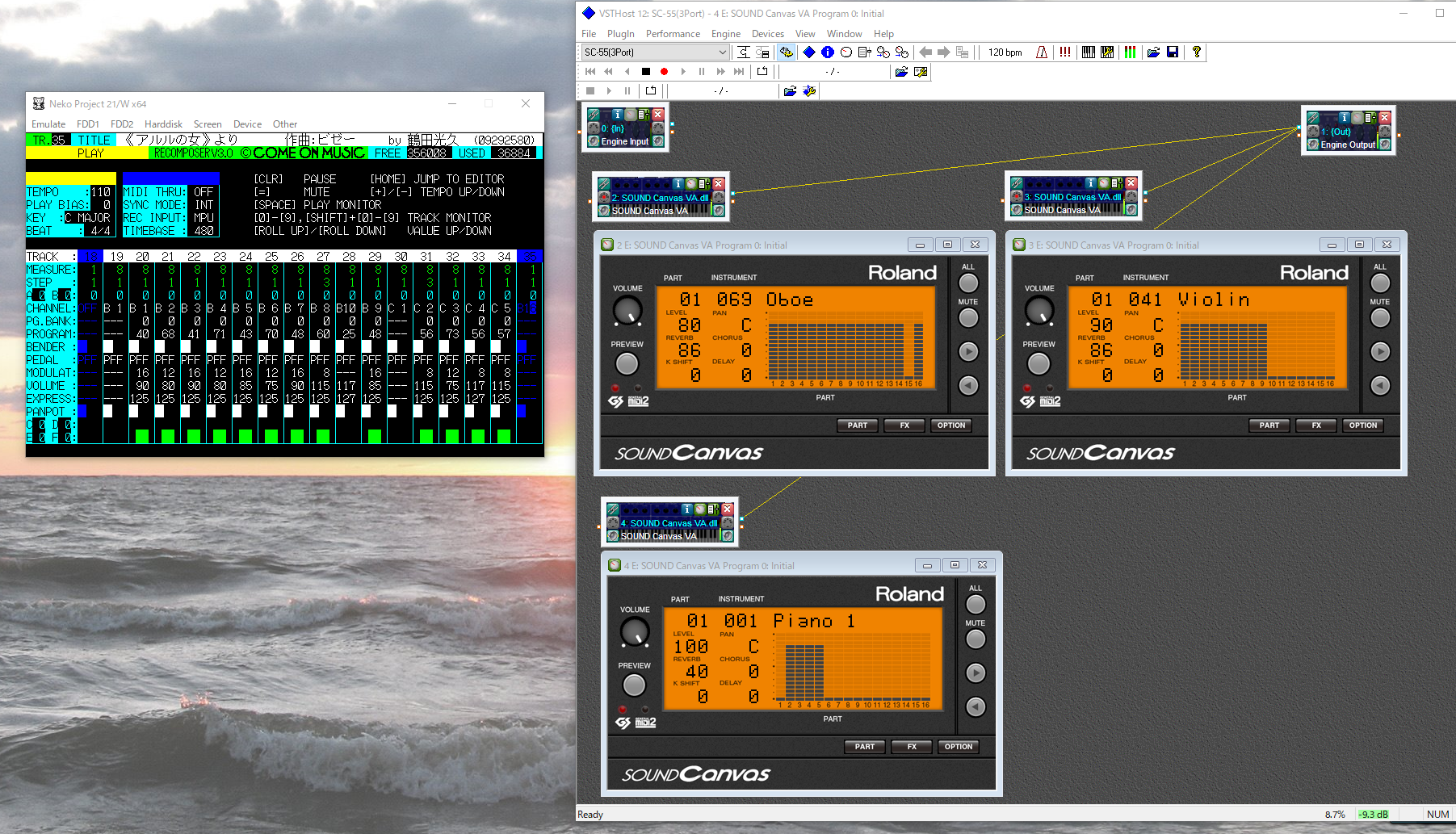 PC-9821Emulator「Neko Project 21/W」でMIDI 3Port設定(MIMPI 